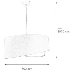 Hängeleuchte rund Groß Beige Weiß Ø50cm Esstisch