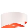 Hängeleuchte rund Groß Weiß Orange Stoff Esstisch