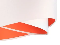 Hängeleuchte rund Groß Weiß Orange Stoff Esstisch