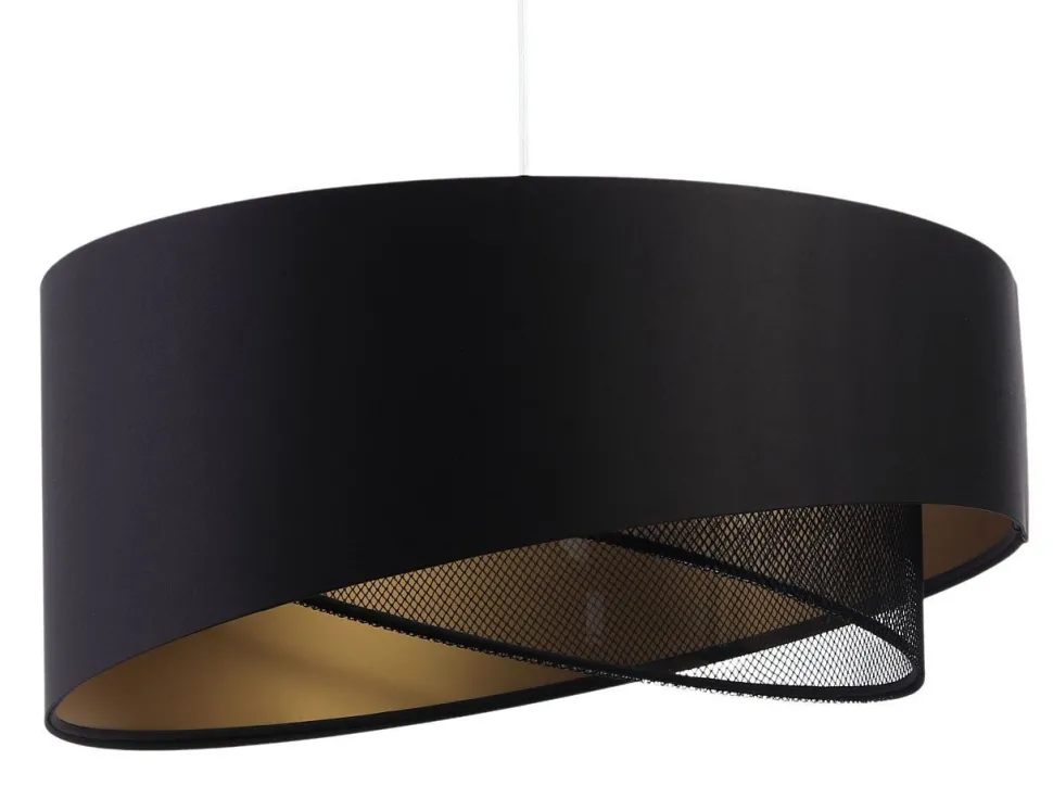 Hängeleuchte Satin Netz Ø 50 cm E27 rund Schwarz Gold