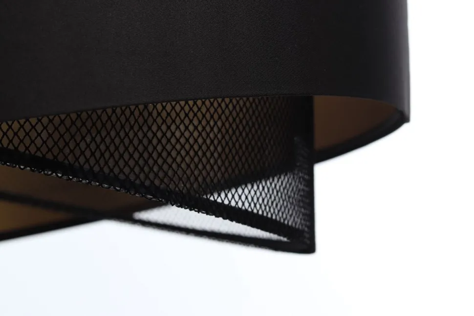 Hängeleuchte Satin Netz Ø 50 cm E27 rund Schwarz Gold