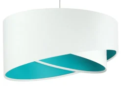Hängeleuchte Schirm Weiß Türkis Stoff rund Ø50cm