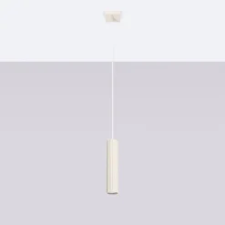 Hängeleuchte schmal Ø 8 cm Aluminium in Creme für GU10 BERTA