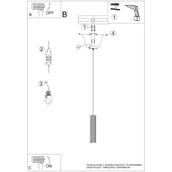 Hängeleuchte schmal Ø 8 cm Aluminium in Creme für GU10 BERTA