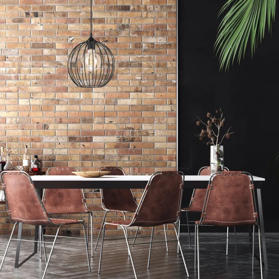 Hängeleuchte Schwarz Ø 24 cm Metall Draht Schirm E27 KARNA