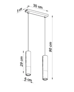 Hängeleuchte Schwarz Chrom 2-flammig Metall verstellbar