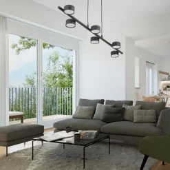 Hängeleuchte Schwarz 6-flammig länglich Esstisch