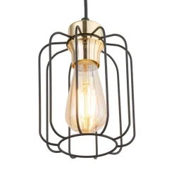 Hängeleuchte Schwarz Gold E27 Metall Draht GALAXY