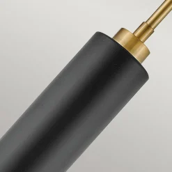 Hängeleuchte Schwarz Messing D: 33 cm Metall Glas 2x E27