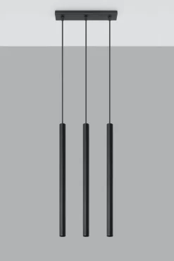 Hängeleuchte Schwarz Metall 3-flammig G9 PETERA Küche