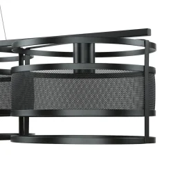 Hängeleuchte Schwarz Modern 3-flammig Mesh Metall E27