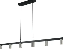 Hängeleuchte Schwarz Nickel 160 cm breit 6-flammig