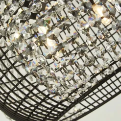 Hängeleuchte Schwarz 4x G9 Ø 35 cm Metall Glas