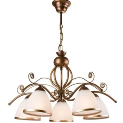 Hängeleuchte Shabby Braun antik Metall 5-flammig