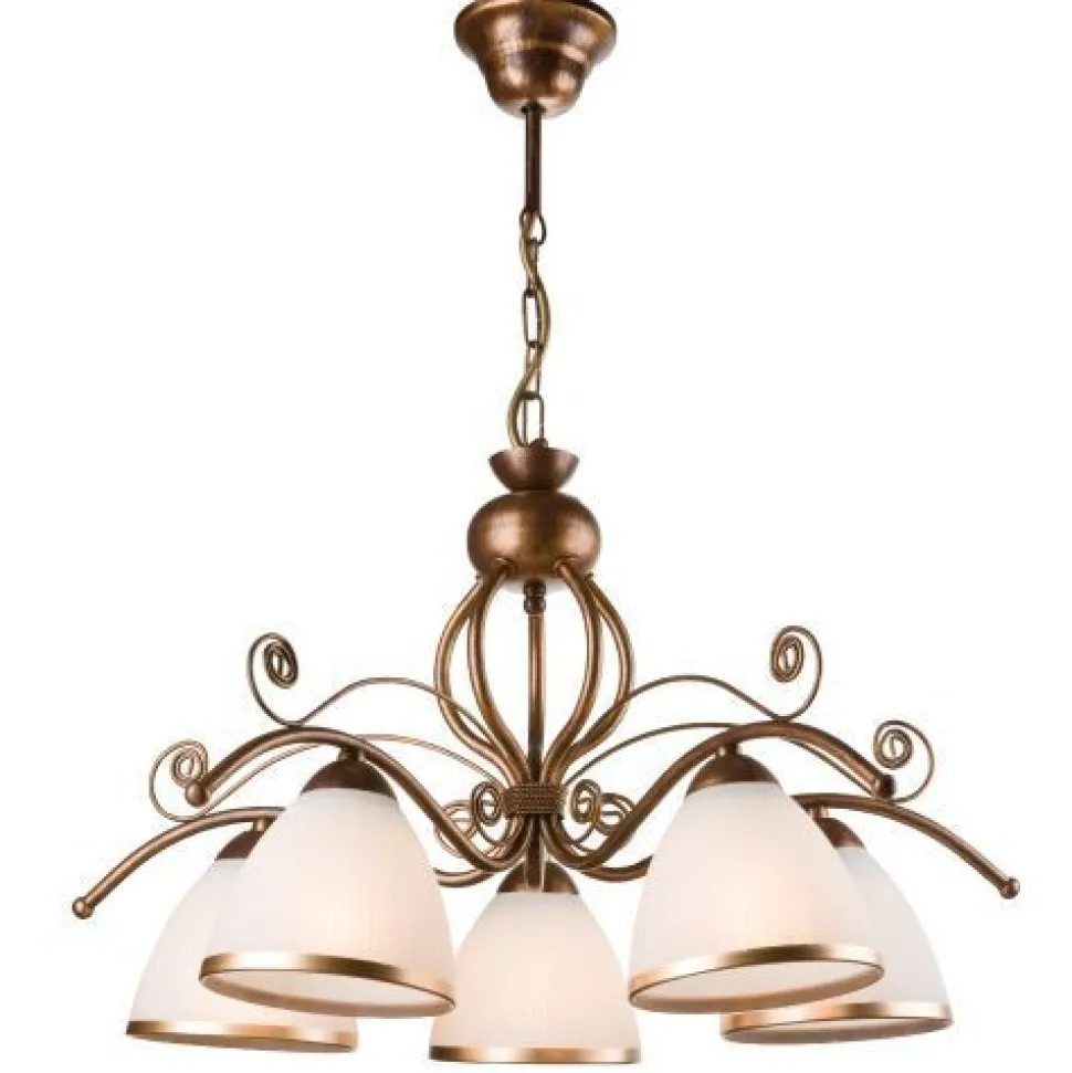 Hängeleuchte Shabby Braun antik Metall 5-flammig