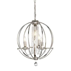 Hängeleuchte Stahl Ø46cm in Nickel verstellbar