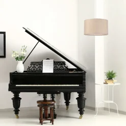 Hängeleuchte Stoff Ø 35 cm rund E27 in Gold verstellbar