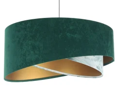 Hängeleuchte Stoff Ø 50 cm Velours Optik E27 Grün Blau Gold