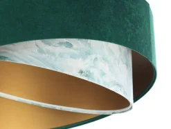 Hängeleuchte Stoff Ø 50 cm Velours Optik E27 Grün Blau Gold