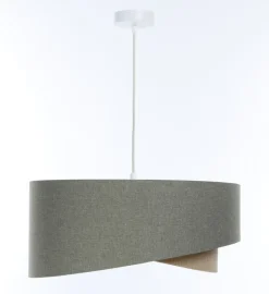 Hängeleuchte Stoff Grün Beige E27 rund Ø 60 cm Modern