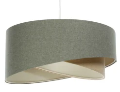 Hängeleuchte Stoff Grün Beige E27 rund Ø 60 cm Modern