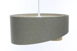 Hängeleuchte Stoff Grün Beige E27 rund Ø 60 cm Modern