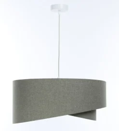 Hängeleuchte Stoff Grün E27 rund D: 50 cm Modern INGRAM