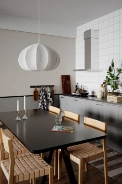 Hängeleuchte Stoff Metall E27 B: 60 cm H: max. 120 cm Weiß