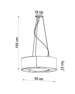 Hängeleuchte Stoff Schwarz Ø 50 cm rund 5x E27