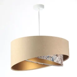 Hängeleuchte Stoffschirm Velours Optik Ø 50 cn wohnlich E27