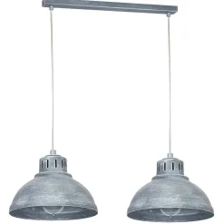 Hängeleuchte SVEN in Grau-Patina 2-flmg