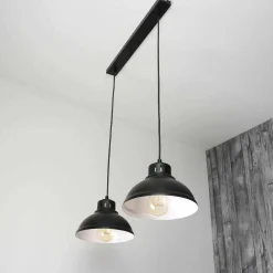 Hängeleuchte SVEN in Schwarz 2-flmg