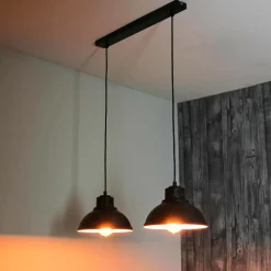 Hängeleuchte SVEN in Schwarz 2-flmg