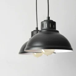 Hängeleuchte SVEN in Schwarz 2-flmg