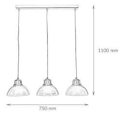 Hängeleuchte SVEN in Schwarz 3-flmg