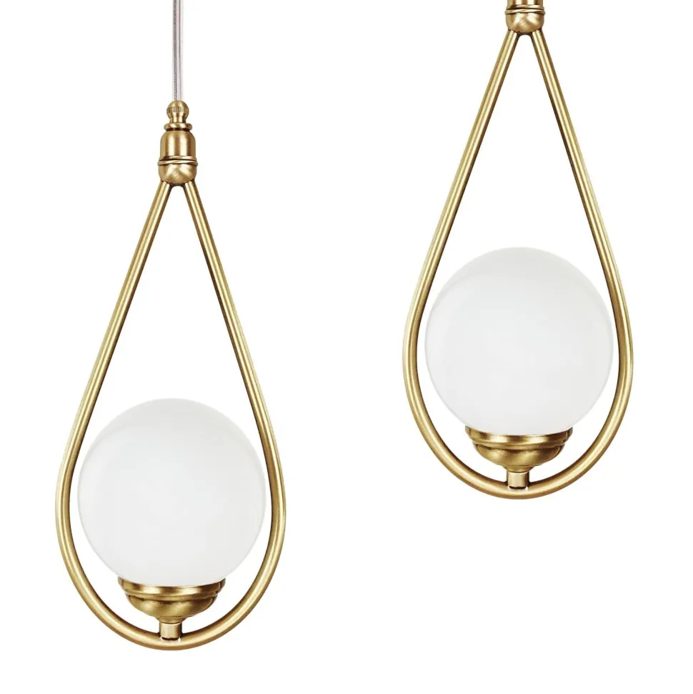 Hängeleuchte verstellbar Echt-Messing Glas 4-flammig E14