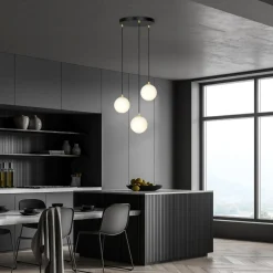 Hängeleuchte verstellbar Schwarz Weiß Gold E14 Esstisch