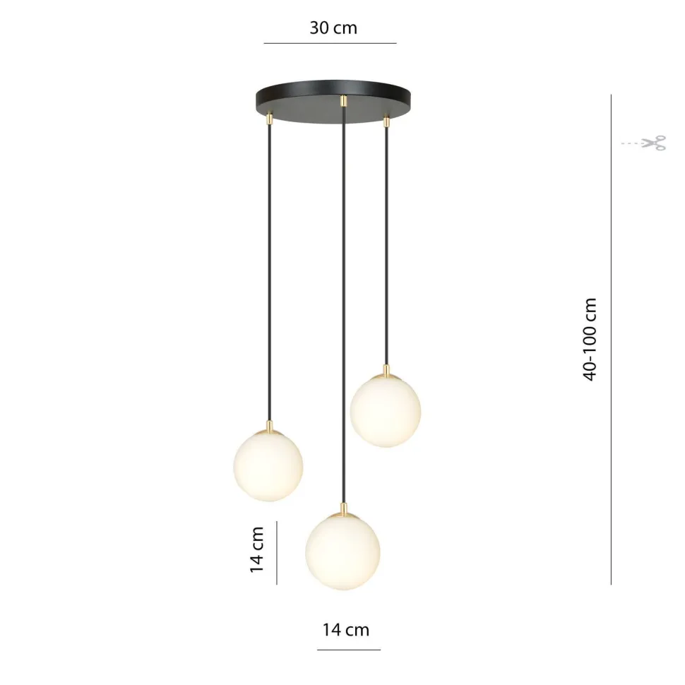 Hängeleuchte verstellbar Schwarz Weiß Gold E14 Esstisch
