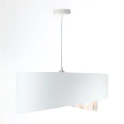 Hängeleuchte Weiß Creme E27 rund Ø 50 cm Stoff Velours Optik