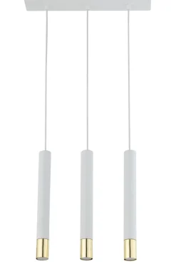 Hängeleuchte Weiß Gold elegant Modern Metall Esstisch