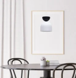 Hängeleuchte Weiß Schwarz Metall Ø17 cm Minimalistisch