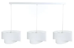 Hängeleuchte Weiß verstellbar 3-flammig E27 Stoff Veloursoptik