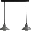 Hochwertige Hängeleuchte Grau Ø25cm 2xE27 L:70cm