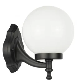 Hoflampe Schwarz Weiß IP43 Kugelschirm Vintage