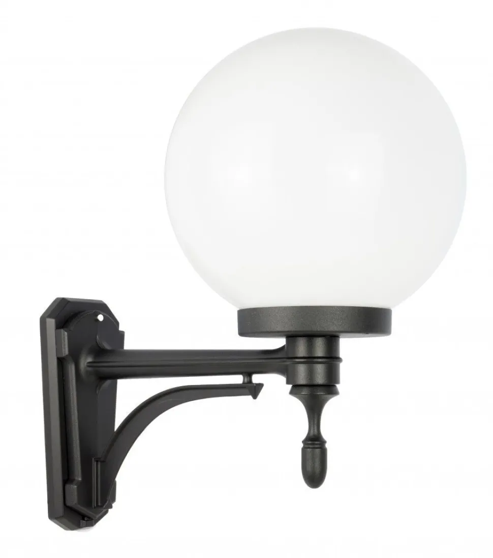 Hofleuchte Schwarz Weiß Kugelschirm IP43 Vintage