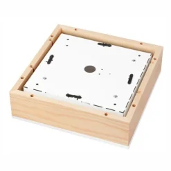 Holz Deckenlampe blendarm Glasschirm E27 B:31 cm eckig