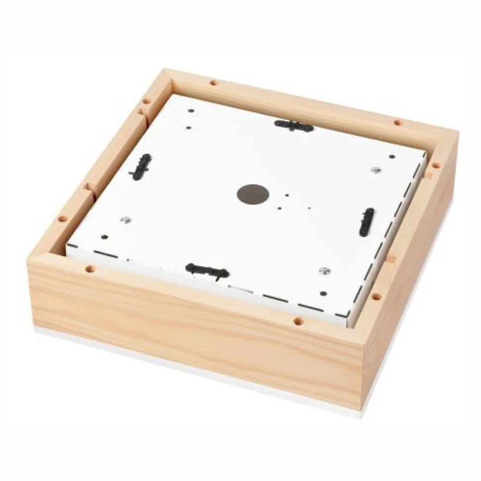 Holz Deckenlampe blendarm Glasschirm E27 B:31 cm eckig