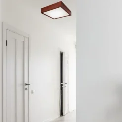 Holz Deckenleuchte eckig Modern Wohnzimmer