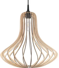 Holz Hängelampe LILAH Ø40cm wohnlich E27 Esstisch