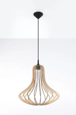 Holz Hängelampe LILAH Ø40cm wohnlich E27 Esstisch